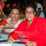 As colaboradores homenageadas, Lídia Delgado e Vanda Fortes.