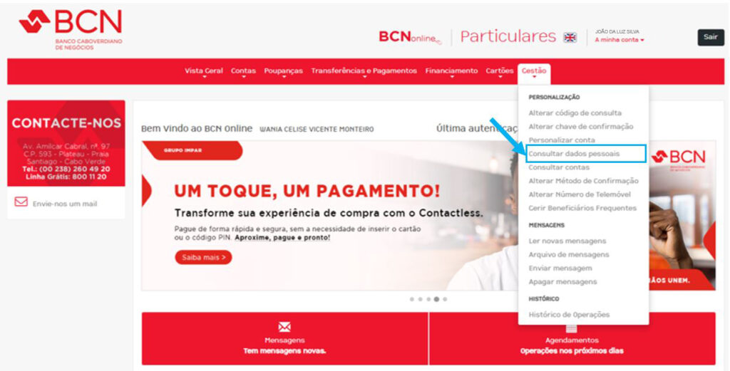 Atualizar dados BCN Online